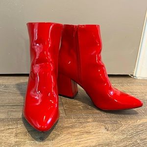 Red Shiny Booties